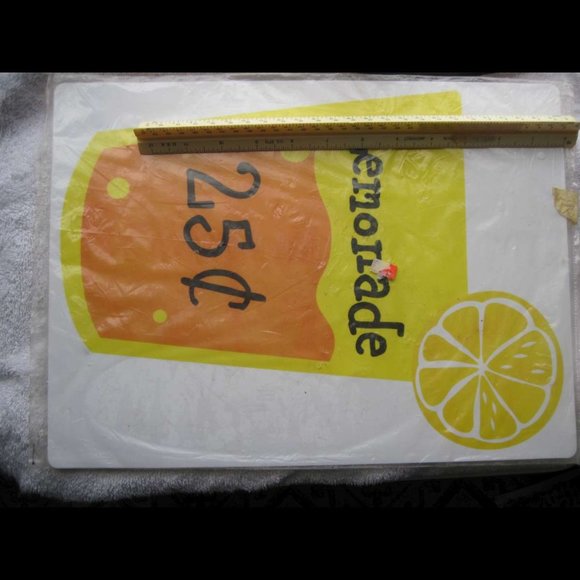 Plastic Lemonade Glass 25 C Cents Stand Sign Young Entrepreneur Summer Time Sale - Picture 2 of 6